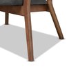 Baxton Studio Baron Mid-Century Modern Dark Grey Fabric Upholstered 2-Piece Wood Living Room Accent Chair Set Set of 2 188-11676-ZORO